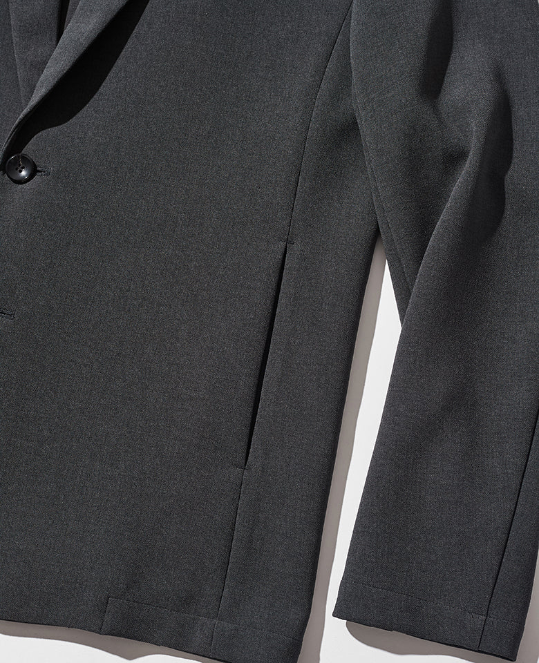 ポリエステルストレッチダブルクロスセットアップ（グレー）