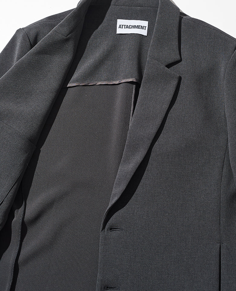 ポリエステルストレッチダブルクロスセットアップ（グレー）