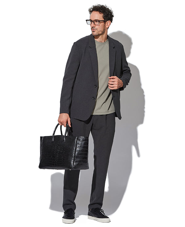 ポリエステルストレッチダブルクロスセットアップ（グレー）