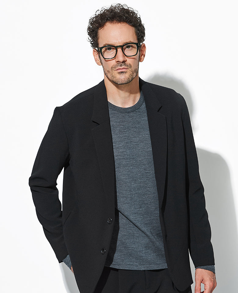 ポリエステルストレッチダブルクロスセットアップ（ブラック）