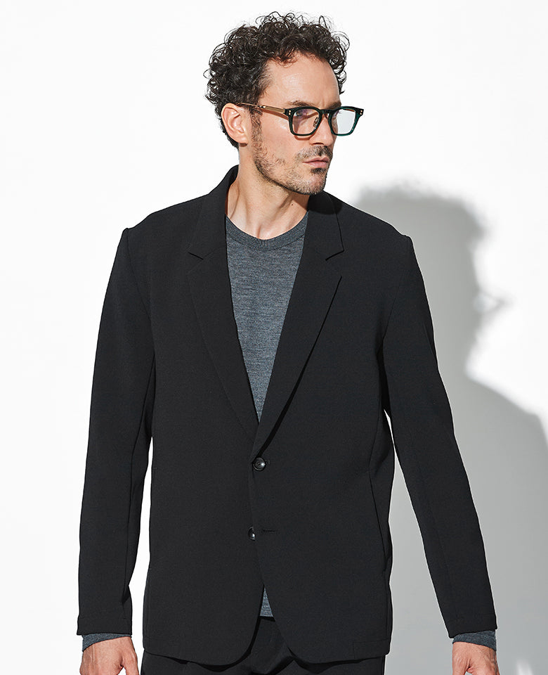 ポリエステルストレッチダブルクロスセットアップ（ブラック）