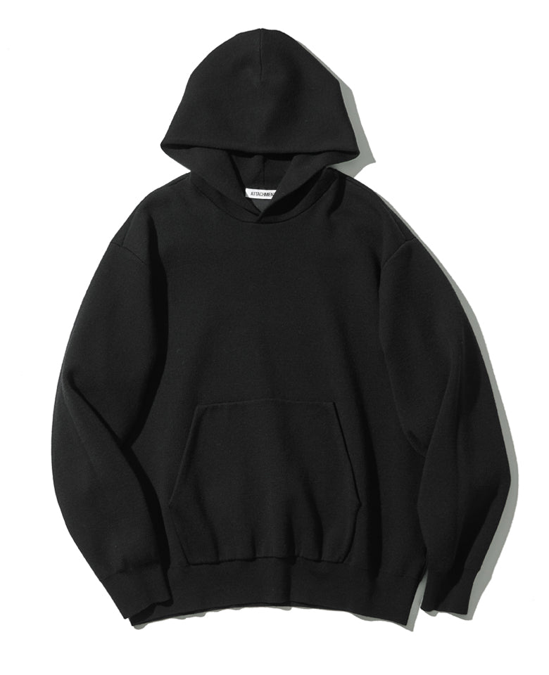 ウール/ポリエステル ダブルゲイスニット フーディ