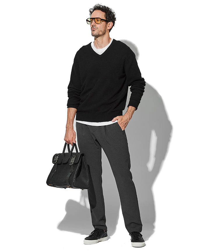 美品✨コントワーデコトニエ 極上カシミヤ100%ニットプルオーバー ブラック el alto】超極上カシミヤ100％ ふんわりクルーネックニット（FJ18