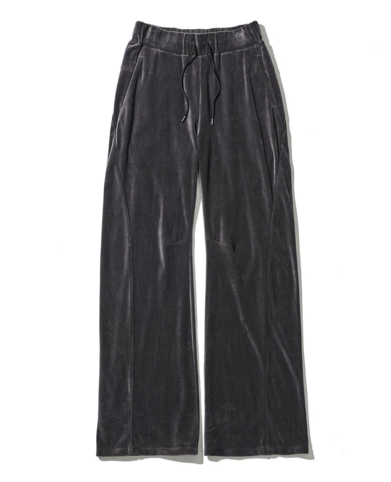 コットン/ポリエステル ベロアジャージー 3Dワイドトラックパンツ