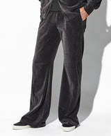 コットン/ポリエステル ベロアジャージー 3Dワイドトラックパンツ