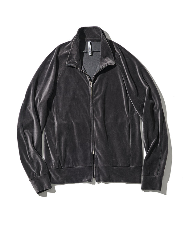 コットン/ポリエステル ベロアジャージセットアップ（ダークグレー）