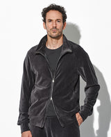 コットン/ポリエステル ベロアジャージセットアップ（ダークグレー）