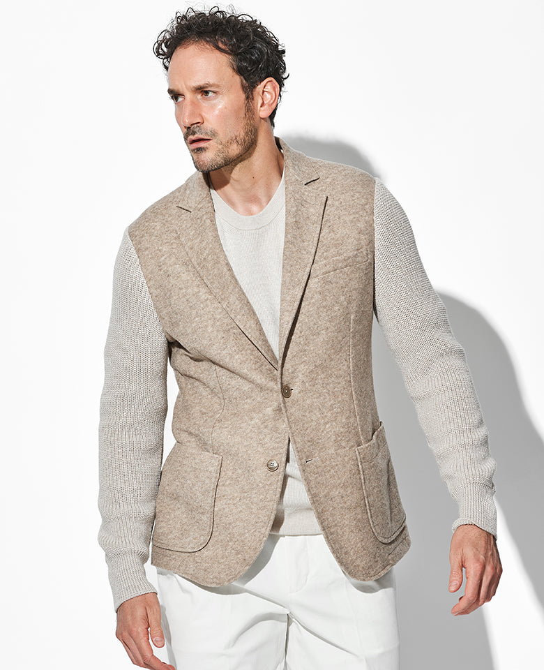 ニットスリーブジャケット