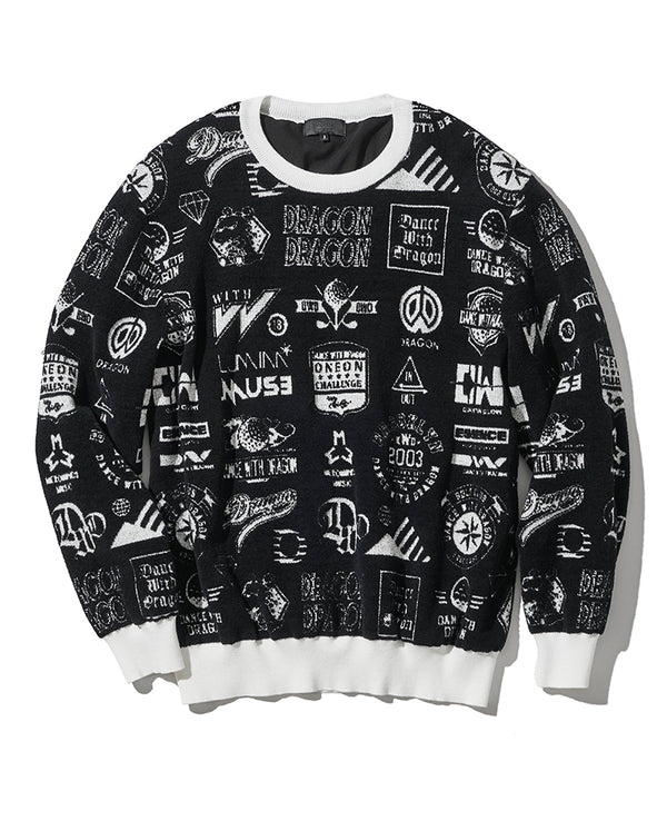 バリアスマークスジャガードニット