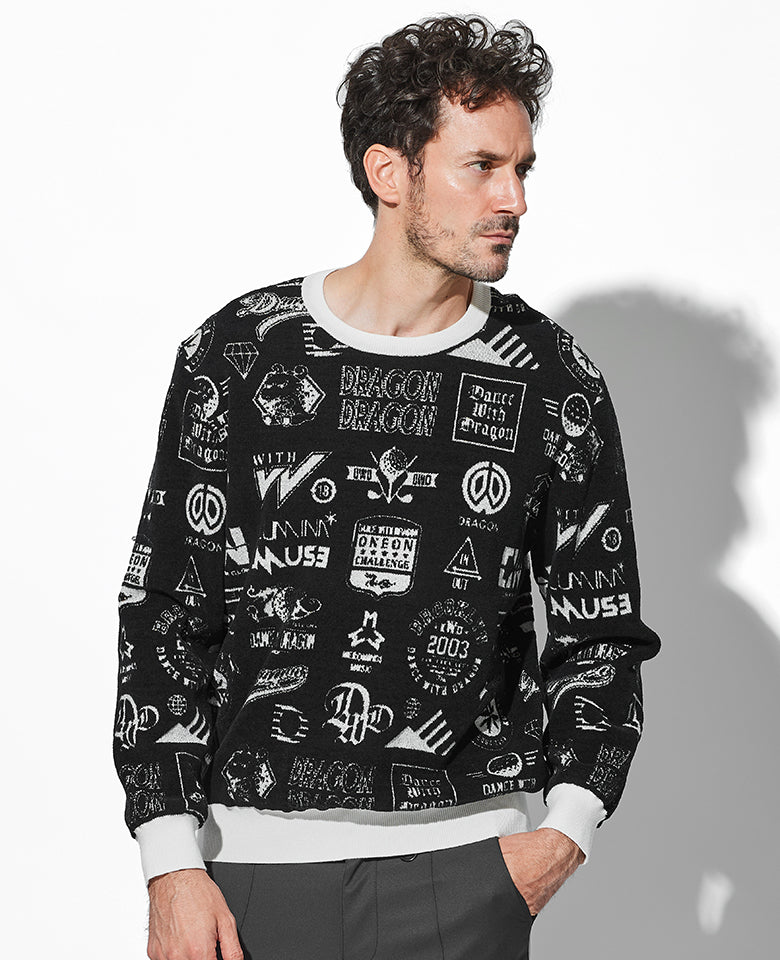 バリアスマークスジャガードニット