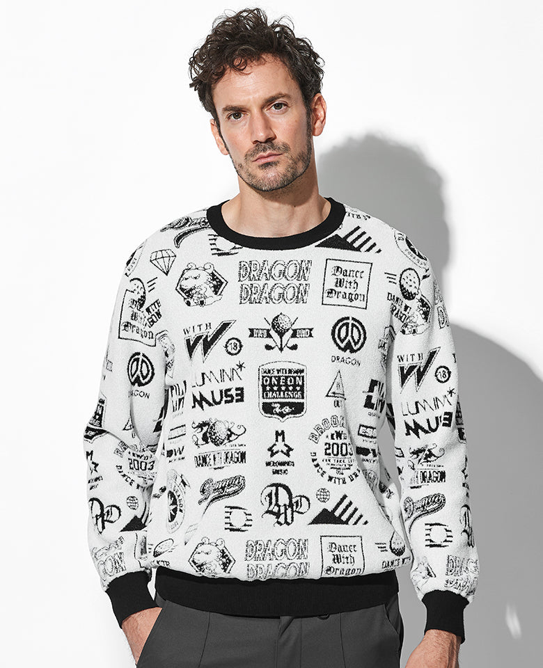 バリアスマークスジャガードニット