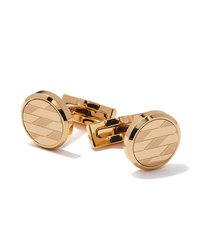 S.T. Dupont カフリンクス ゴールド/シルバー S.T. Dupont Gold and Palladium Guilloche Cufflinks, 005503, 0053