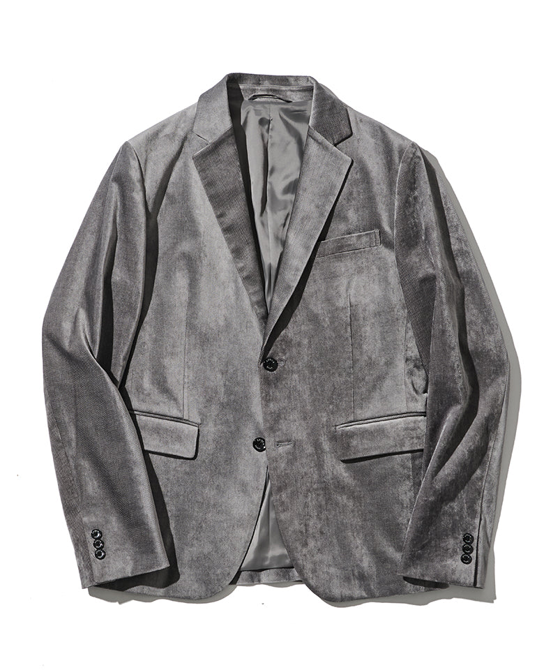 別珍ストレッチセットアップ（グレー）