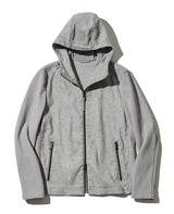 ツイードプリントポリエステルスエードパーカ