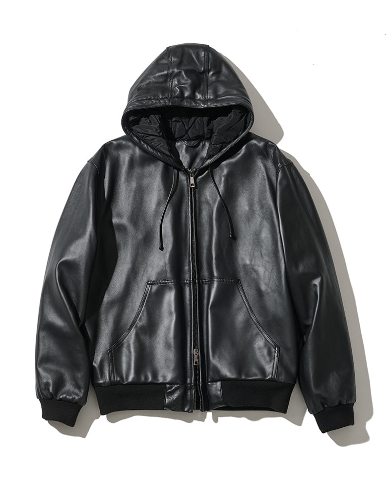 giorgio brato レザーパーカー フーデッドレザーブルゾン – 買えるLEON