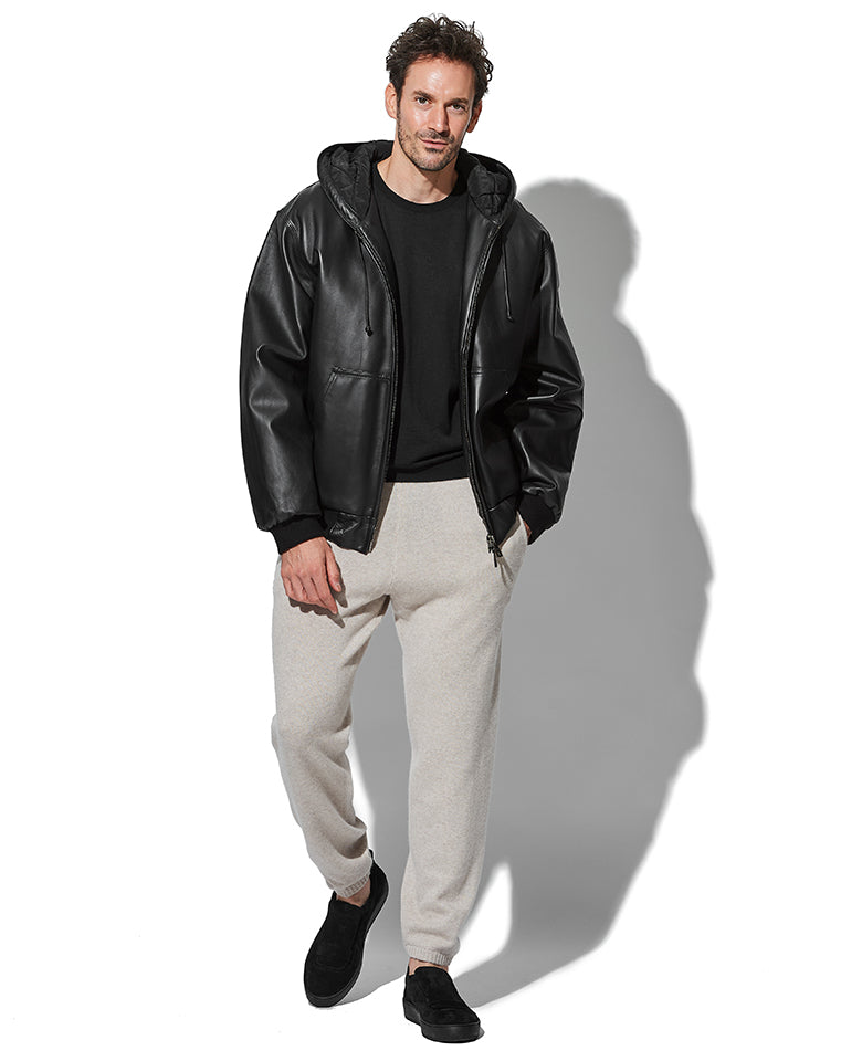 michiogiabsarchivioレザー ブルゾンBARDI 48 フーデッドレザーブルゾン – 買えるLEON