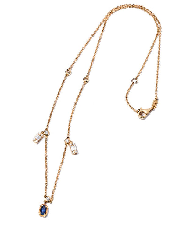sapphire diamond birthstone necklace