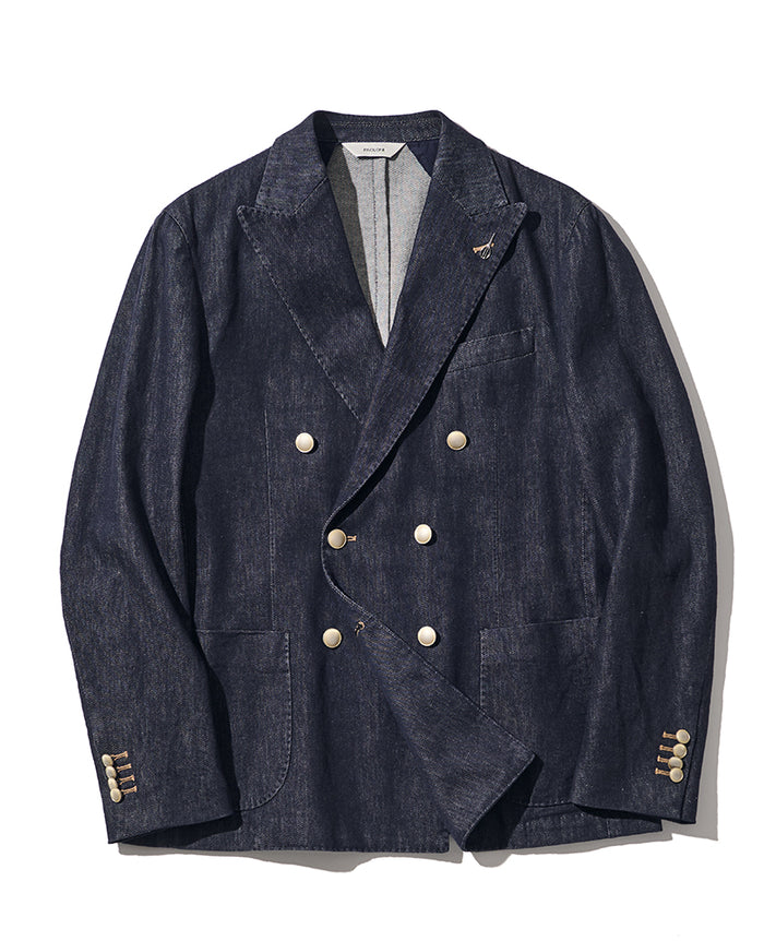 Golden ネイビー　ダブルジャケット デニムダブルジャケット – 買えるLEON