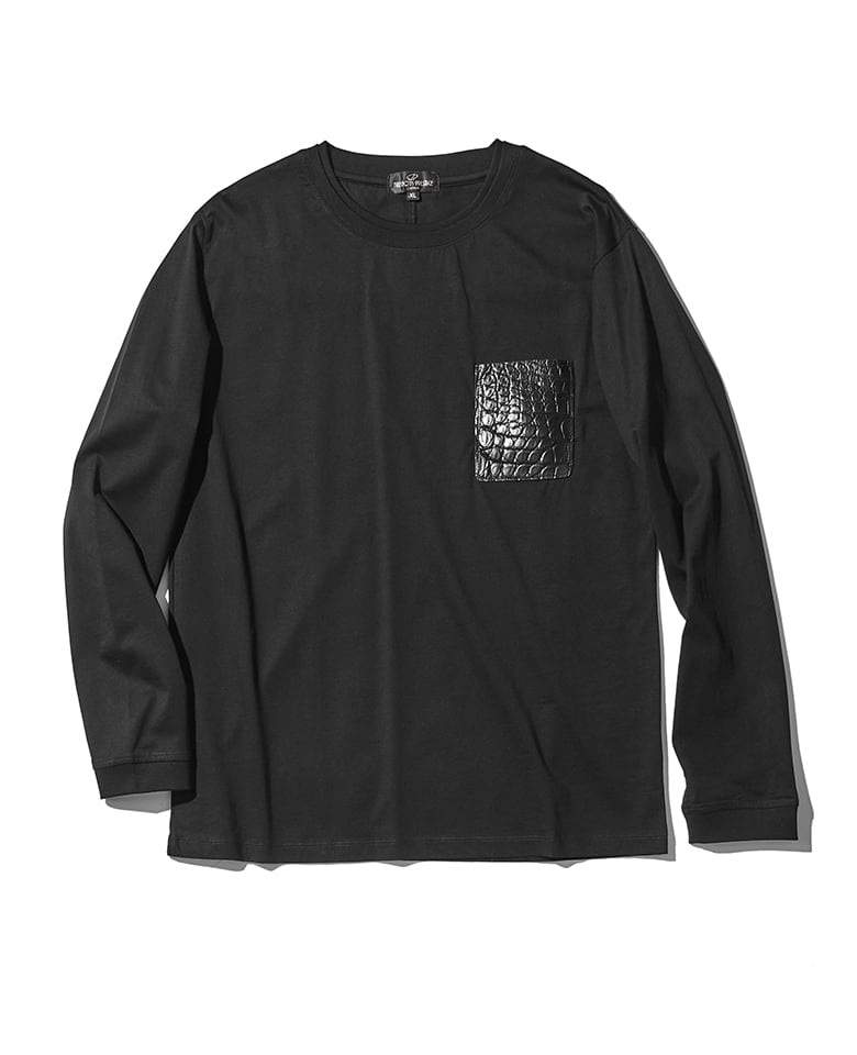 クロコポケット付きロングTEE