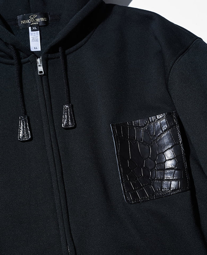 LEONARD ベルベット ブラックパーカー 40 クロコポケット付きスウェットパーカー – 買えるLEON