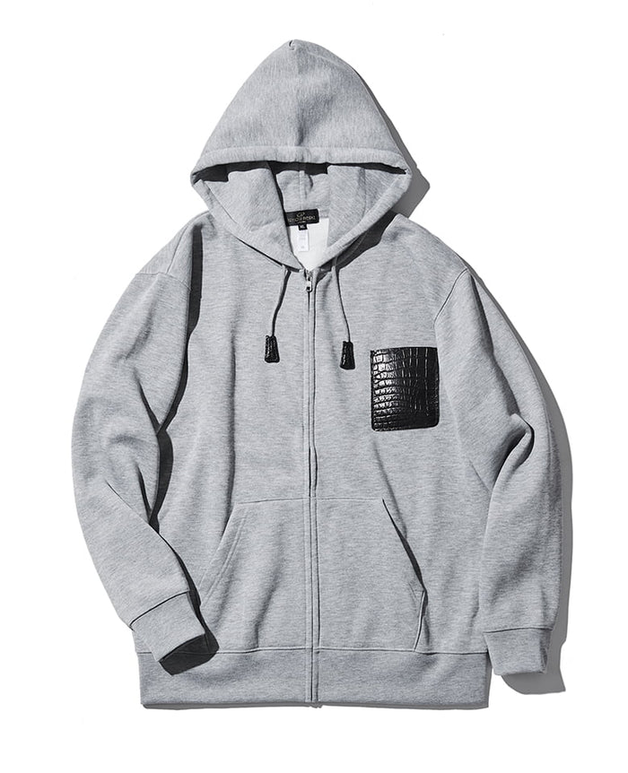 クロコポケット付きスウェットパーカー – 買えるLEON