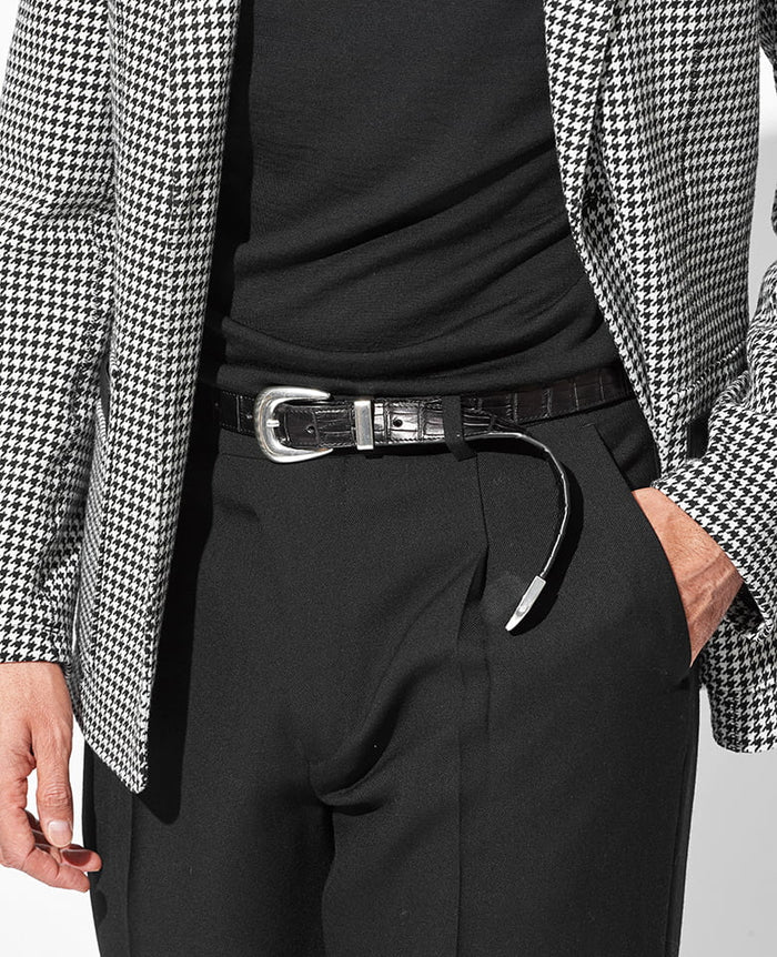 LEON掲載】クロコ型押しプンターレ ベルト｜DESIGNWORKS (MEN'S