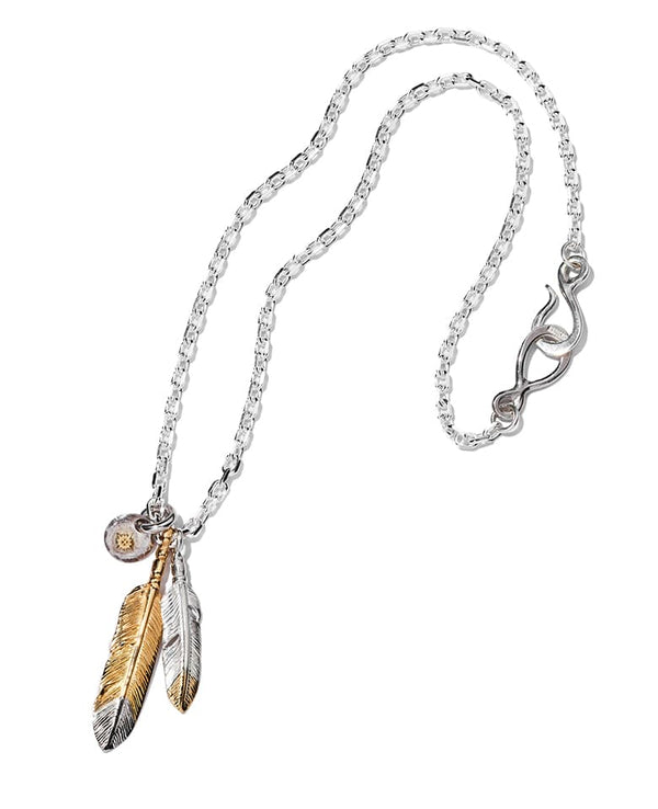 platinum small feather chain set