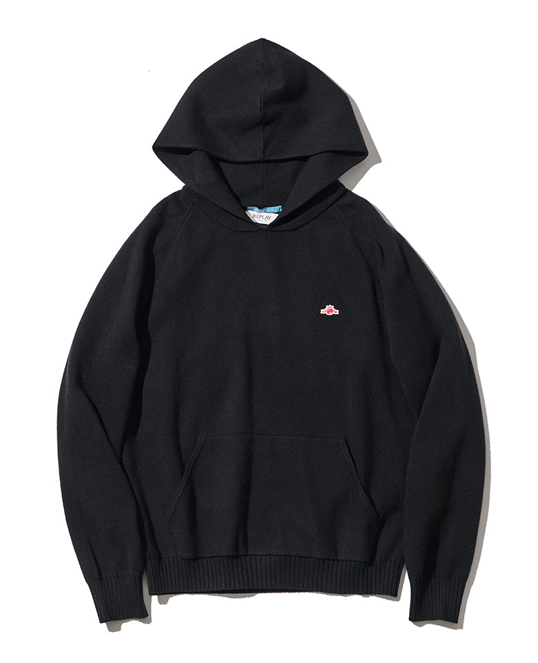 リサイクルファイバーニットフーディー