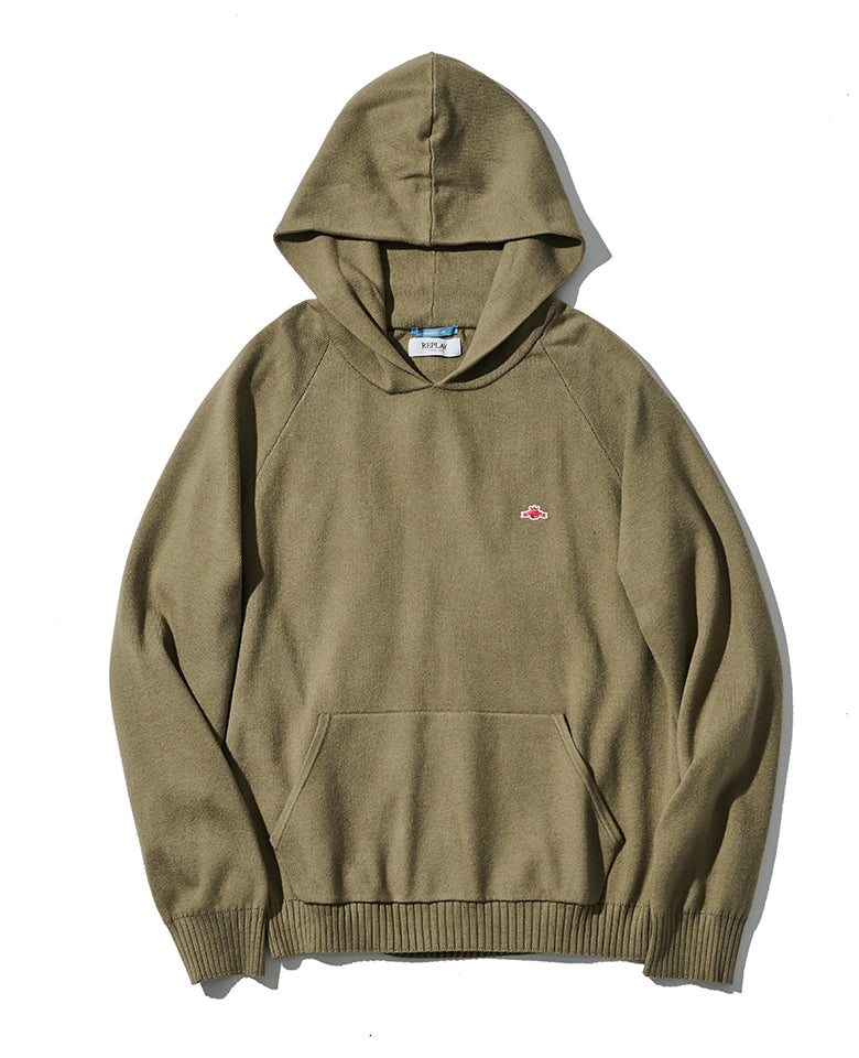 リサイクルファイバーニットセットアップ（セージメランジ）