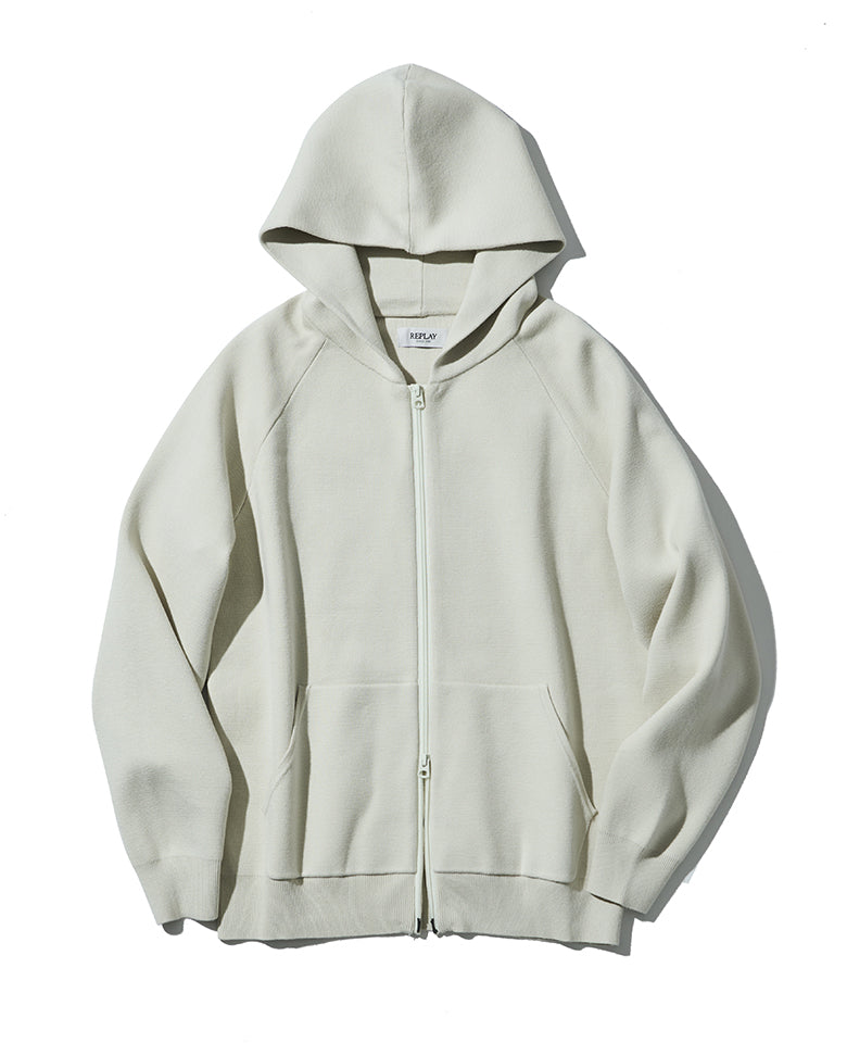 フロックプリント ニットフーディ