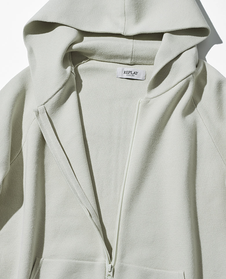 フロックプリント ニットフーディ