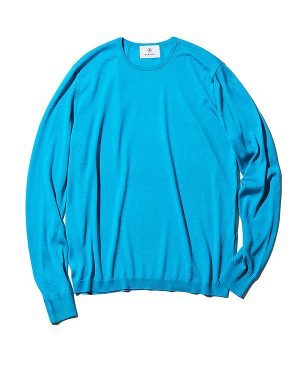 18G Wool Silk Crew Neck Pull-Over