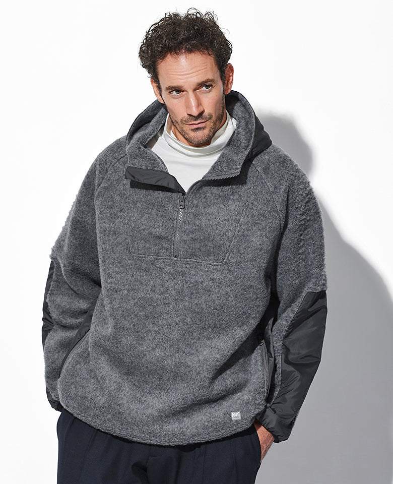 ウールフリースオーバーサイズフーディー