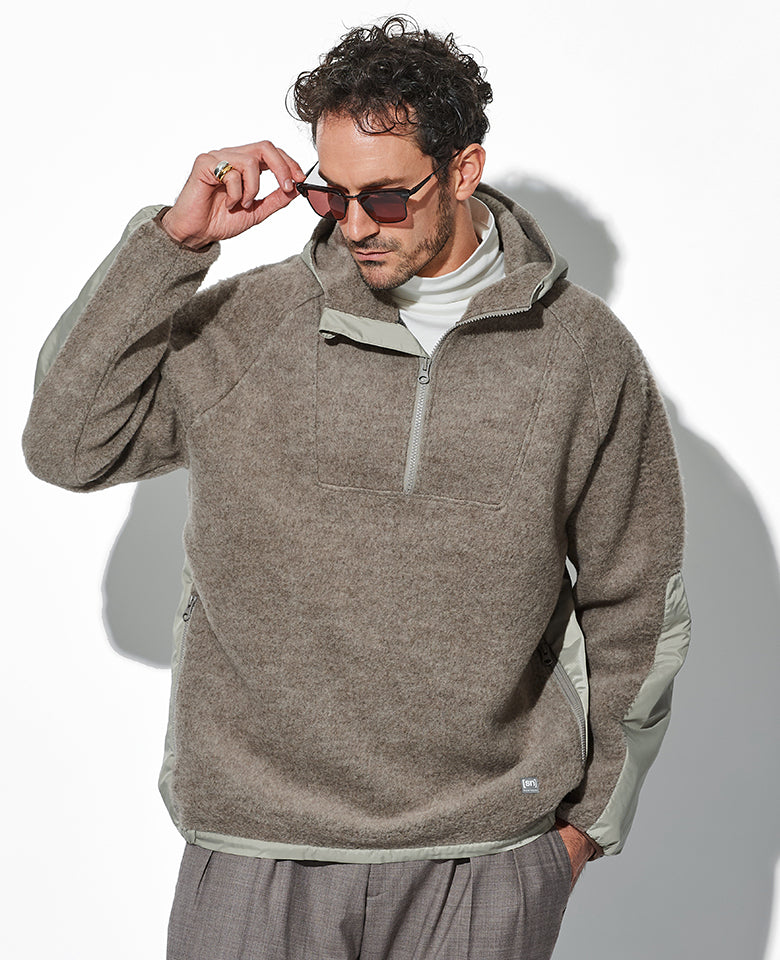 ウールフリースオーバーサイズフーディー