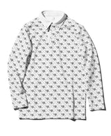 patterned long sleeve polo shirt