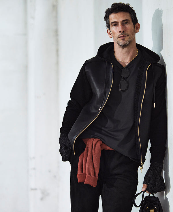 LEON別注 ストレッチスウェードセットアップ（ブラック）