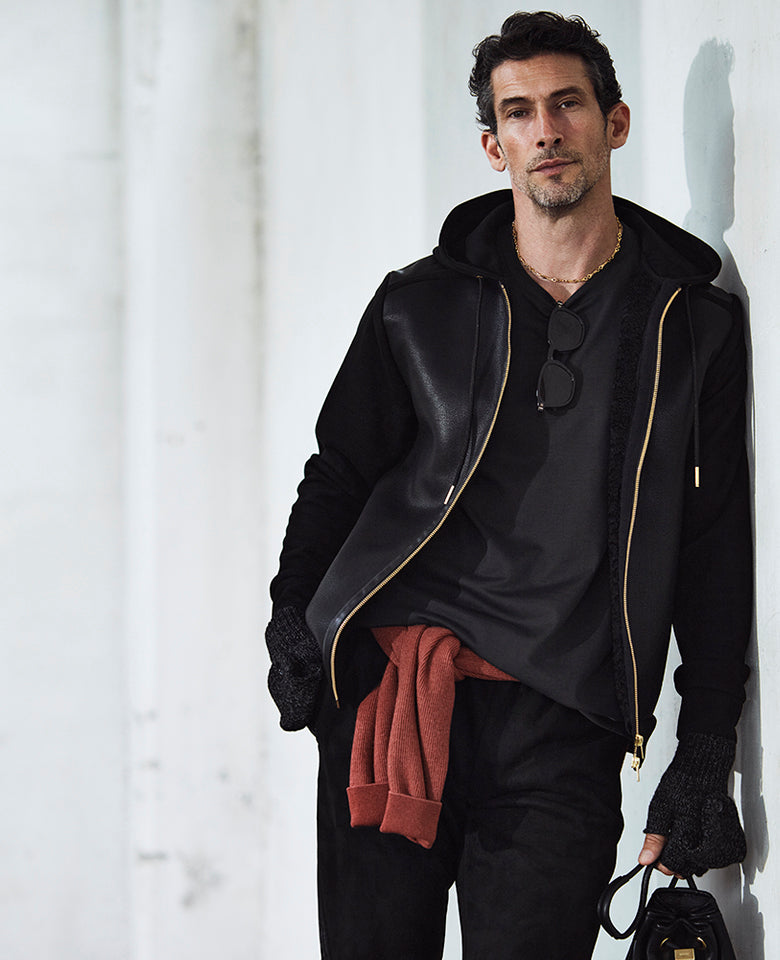 LEON別注 ストレッチスウェードセットアップ（ブラック）