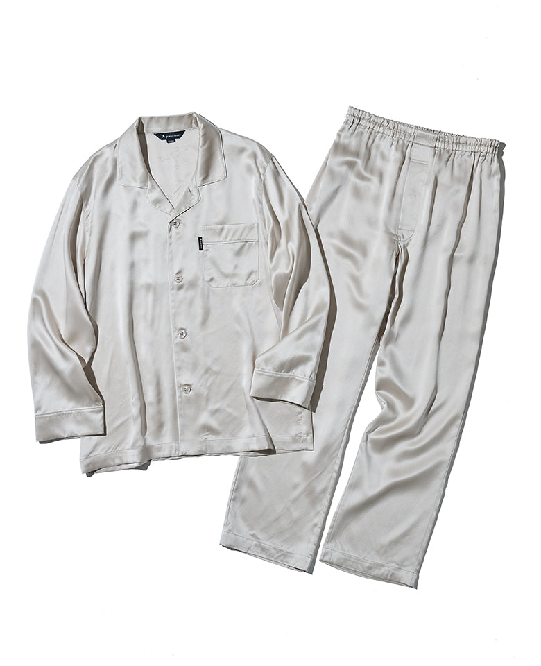 パジャマ シルクサテン無地