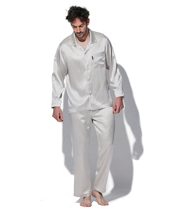 パジャマ シルクサテン無地