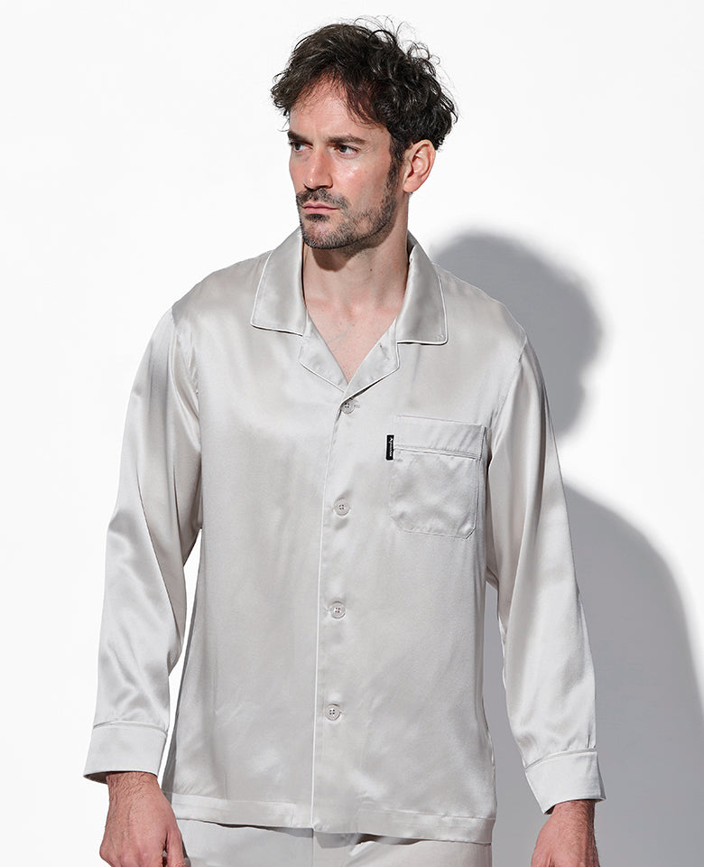 パジャマ シルクサテン無地