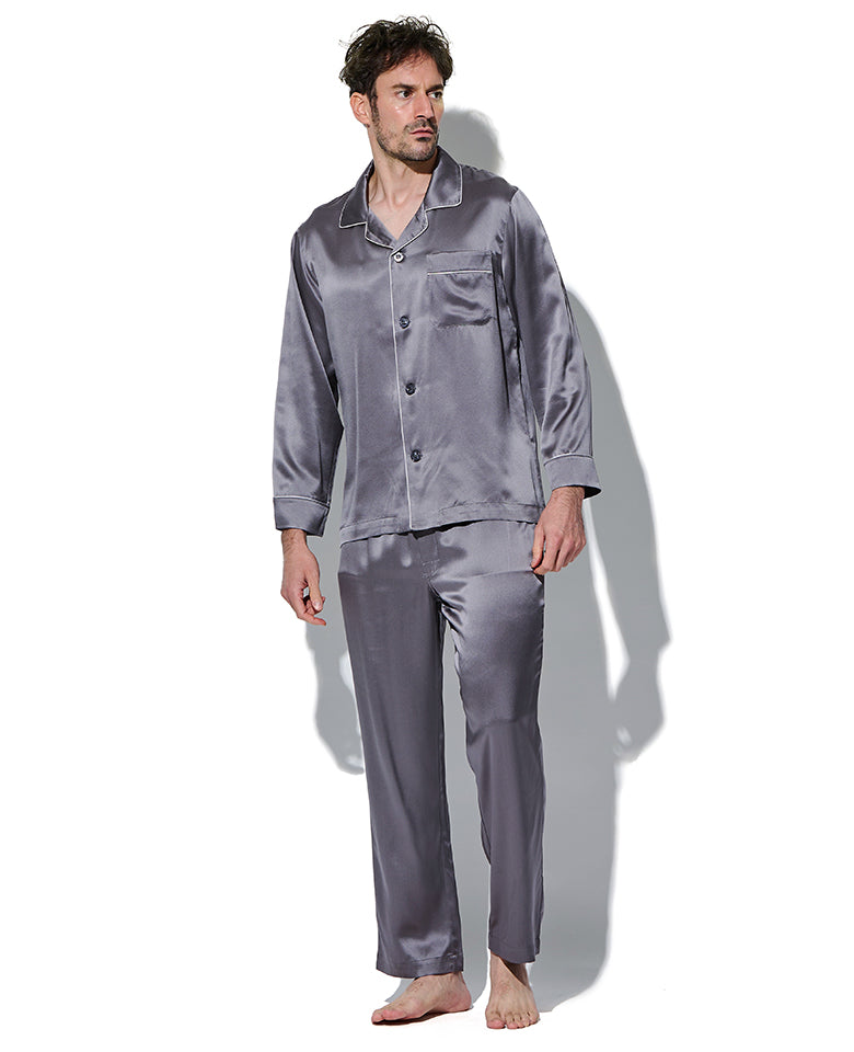 パジャマ シルクサテン無地