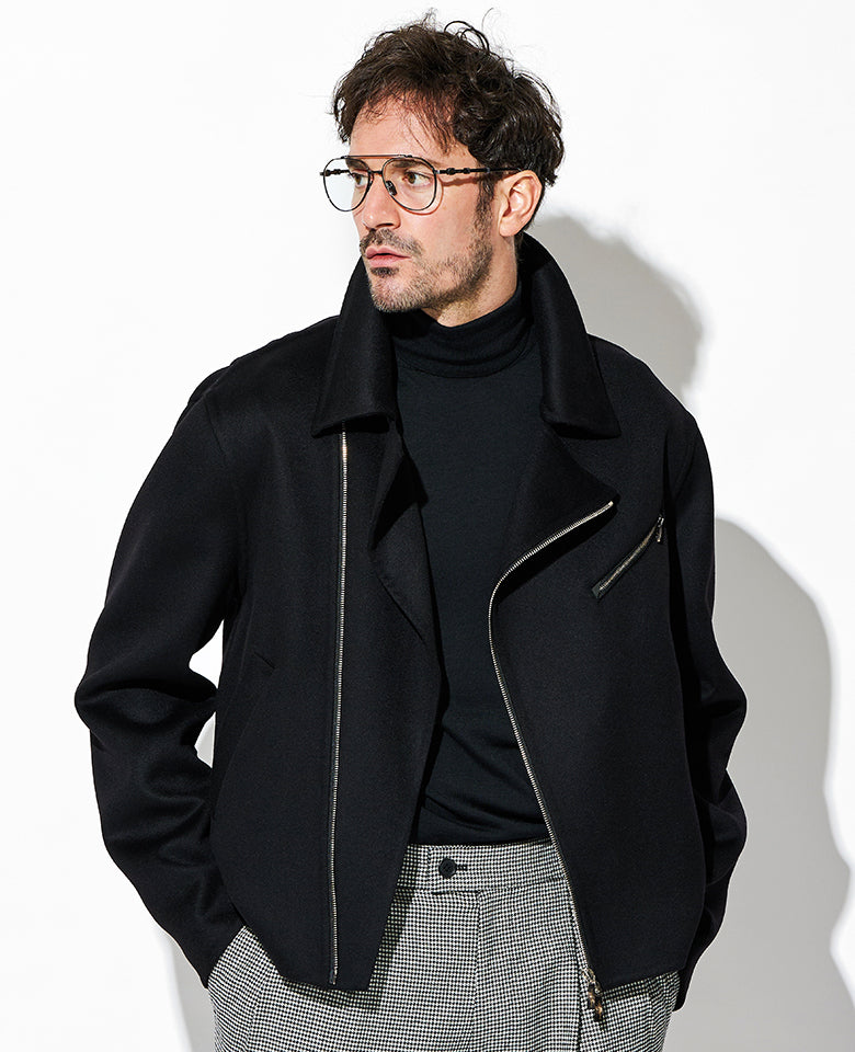 ライダース型カシミヤジャケット