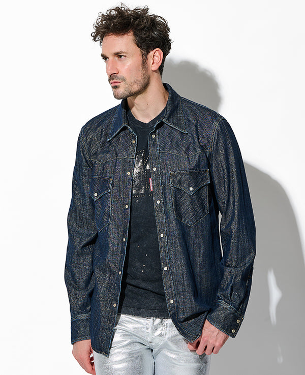 デニム ルレックス ファッション ウエスタンシャツ