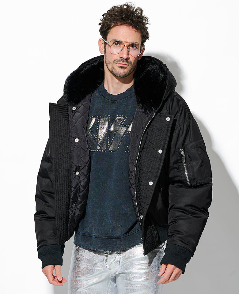 アビエイター フーデッド ボンバー ジャケット