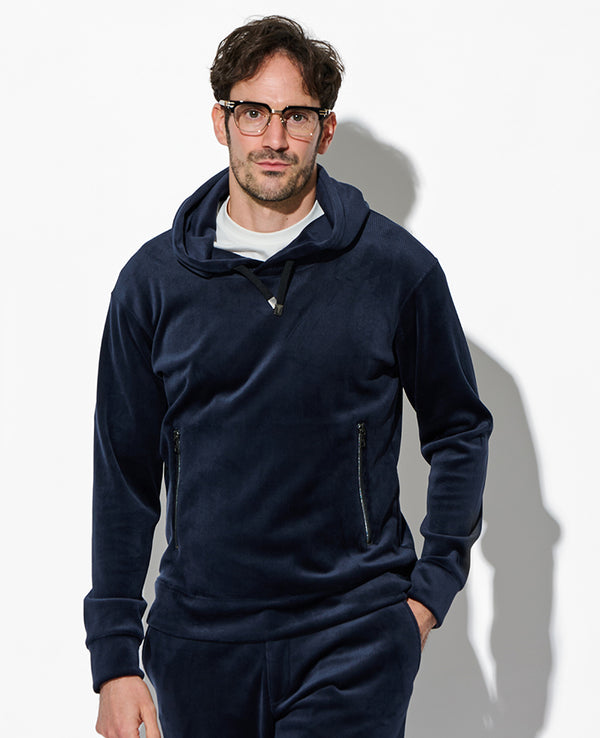 ストライプフリースパーカ