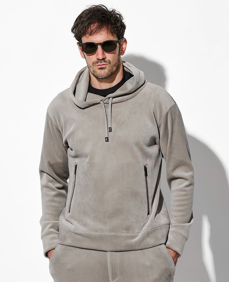 ストライプフリースセットアップ（ベージュ）