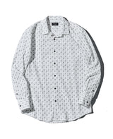 細コールペイズリープリントシャツ