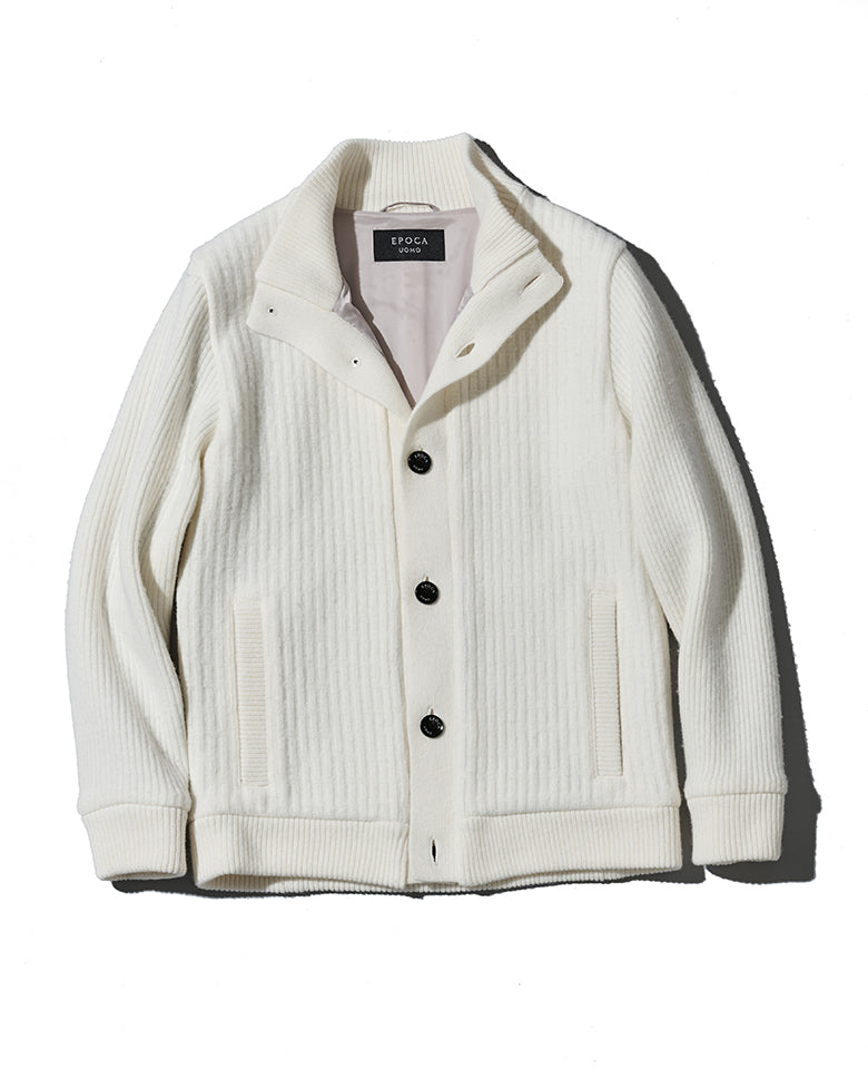 裏付きニットアウター