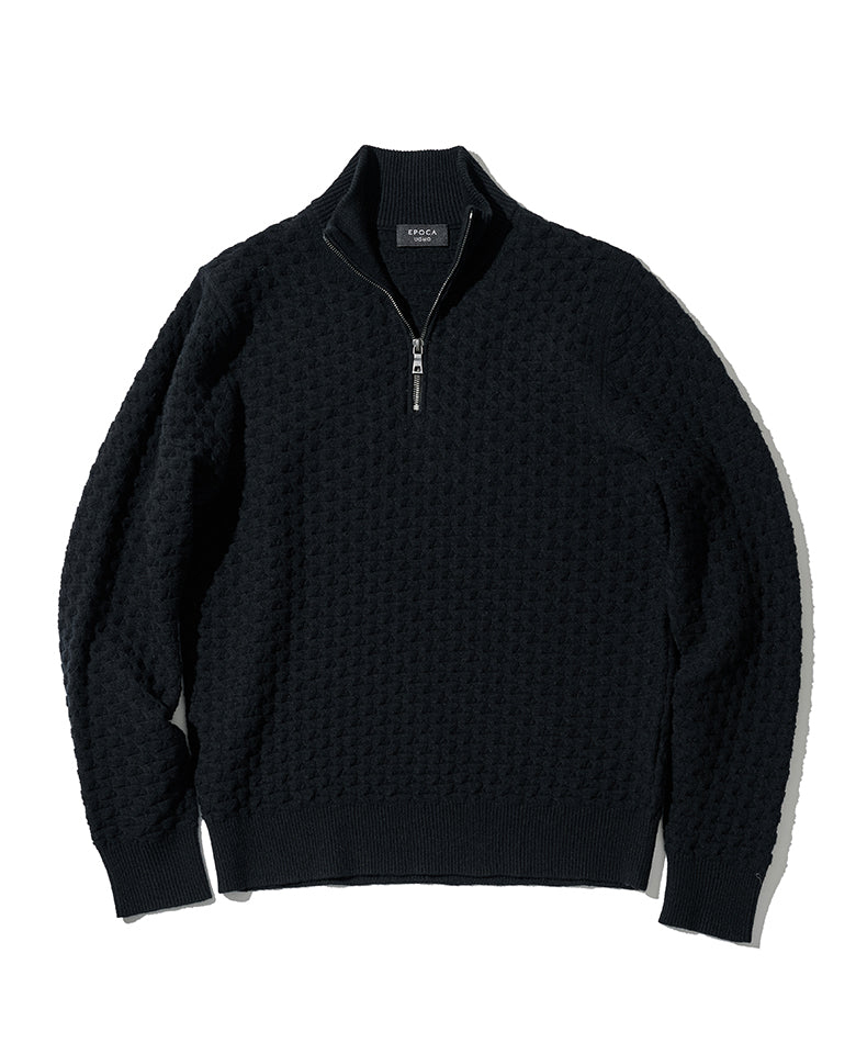 ハーフジップニット