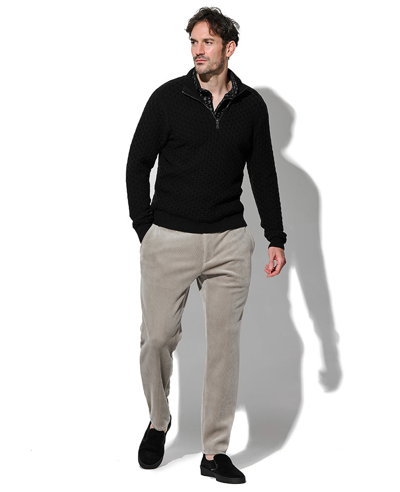 ハーフジップニット